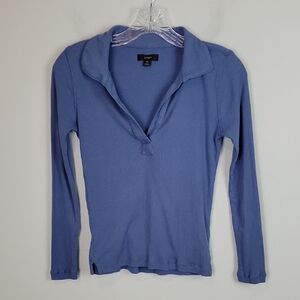J. Crew blue collared ribbed shirt XS